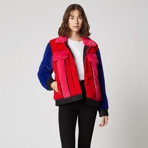 BLANKNYC Multi Color Faux Fur Jacket in Wuz Poppin